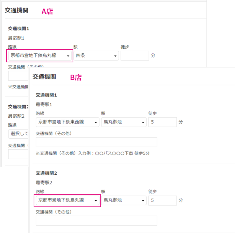 複合検索設定の利用例