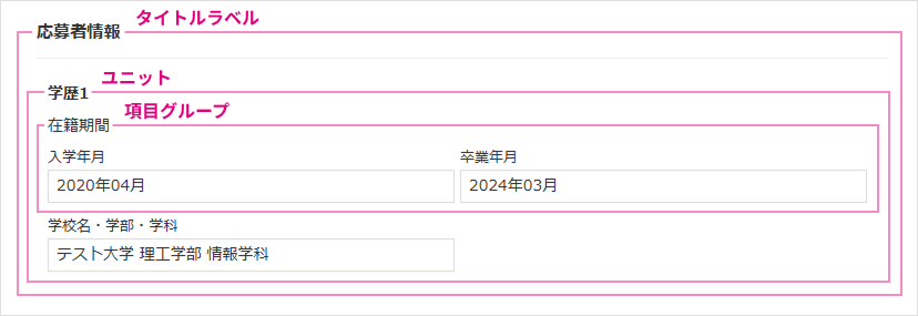 フォームグループ使用例